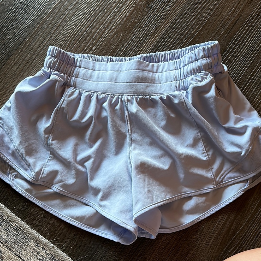 size 4 light purple/blue shorts